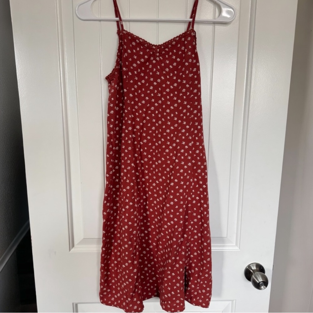 Thereabouts Red Floral Dress Girls 10/12 Medium Casual Summer